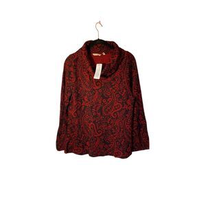 Soft Surroundings Red Paisley Top